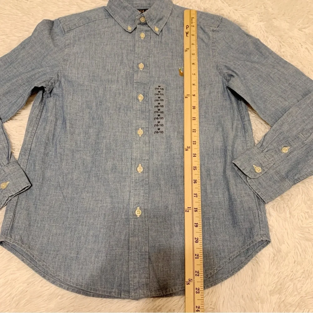 Polo Ralph Lauren boy's NWT chambray Button-Down Shirt Size M(10-12)‎